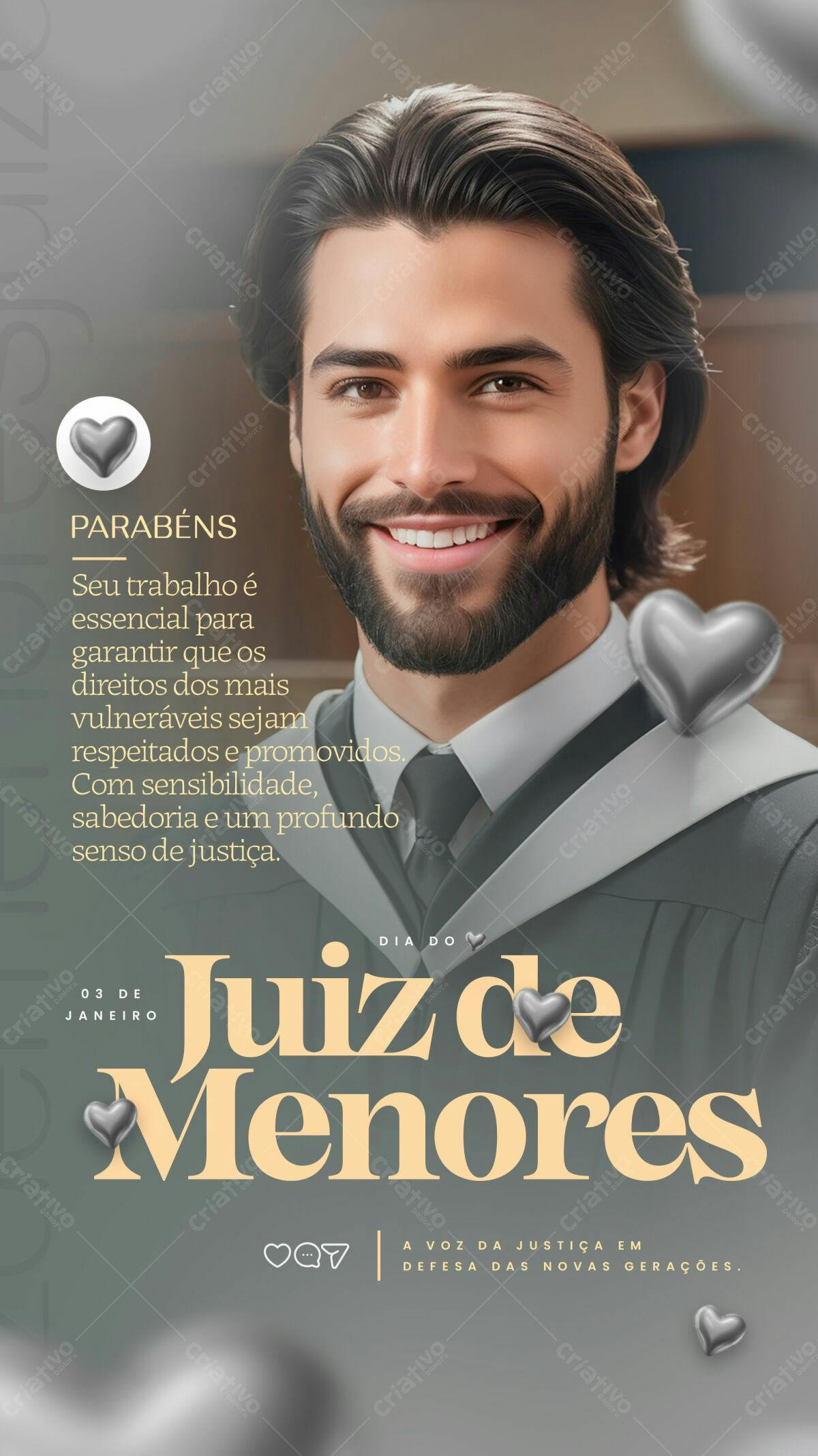 Flyer Dia do Juiz de Menores PSD Editável