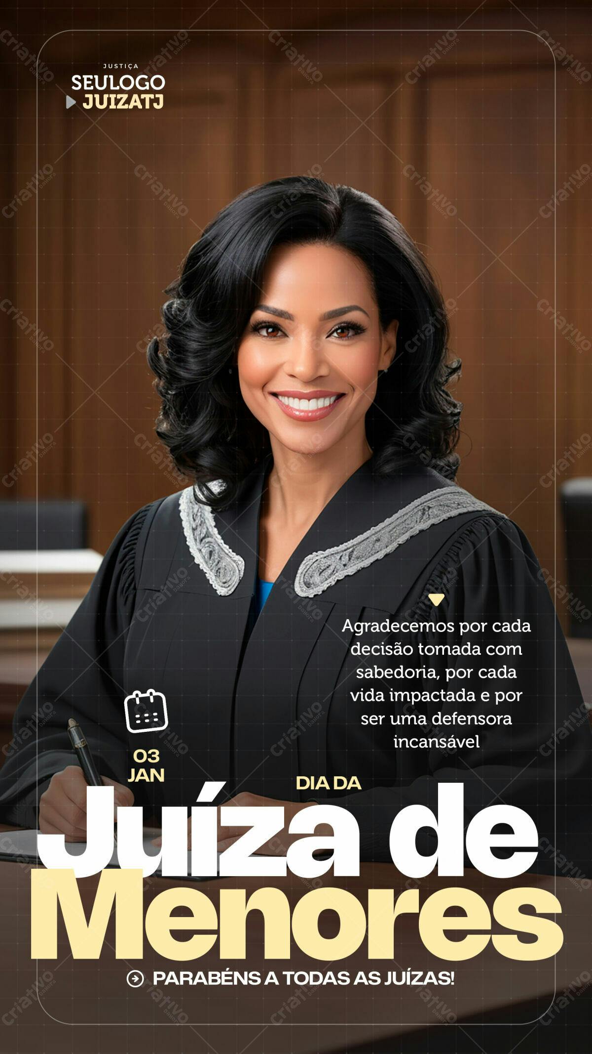 Post para o Dia da Juíza de Menores PSD Editável