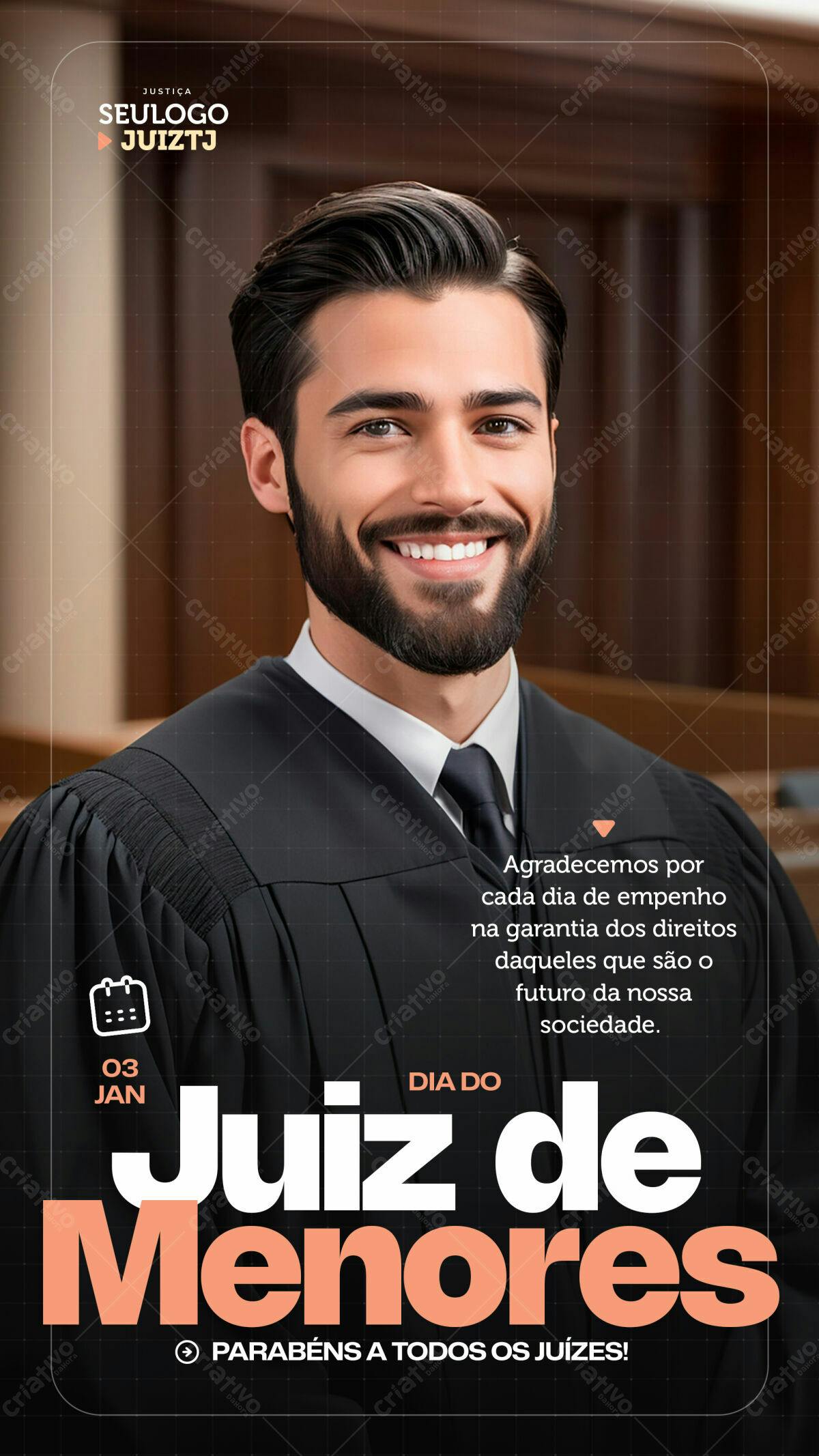 Flyer Dia do Juiz de Menores PSD Editável