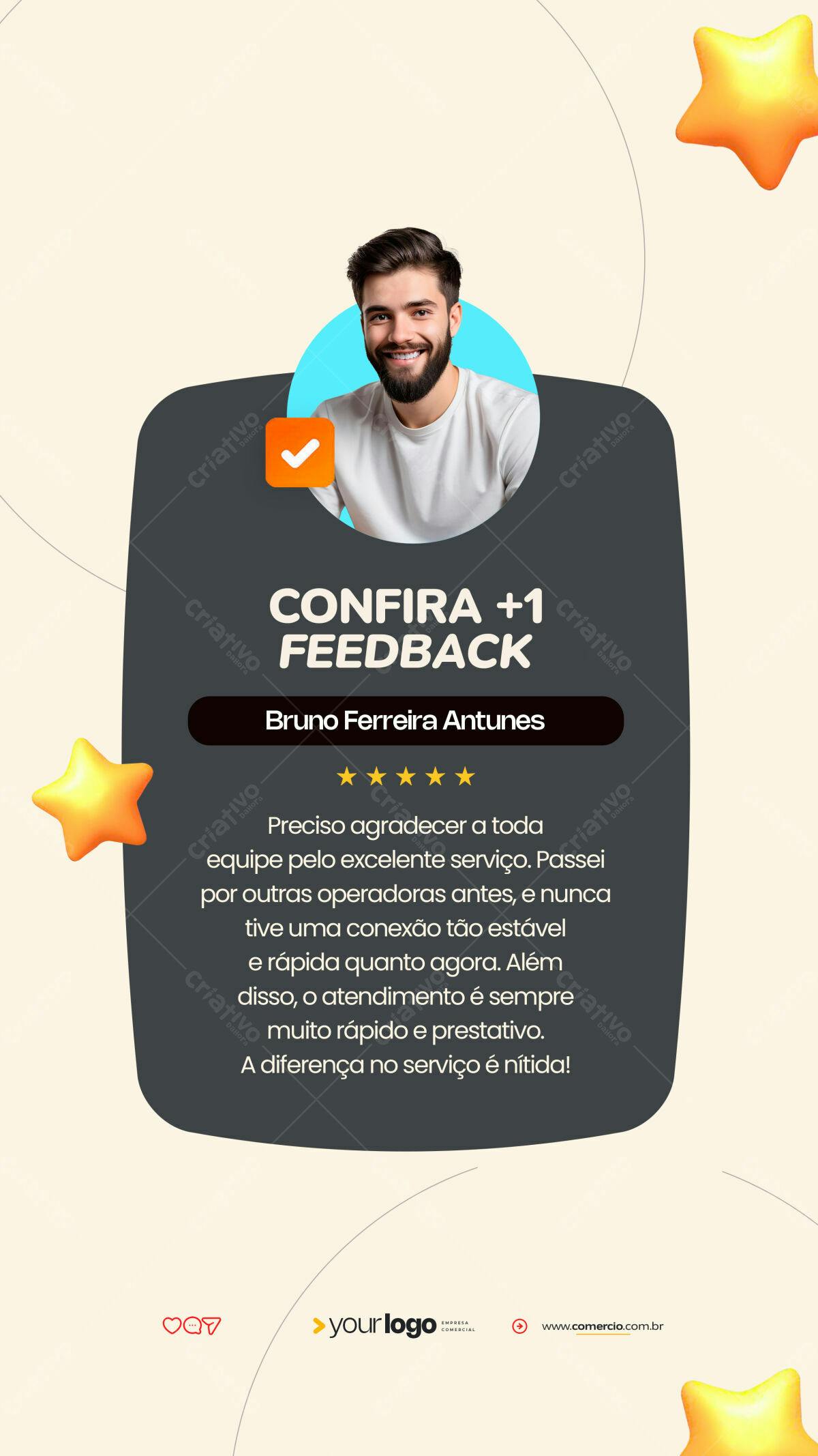 Feedback Positivo Cliente PSD Editável