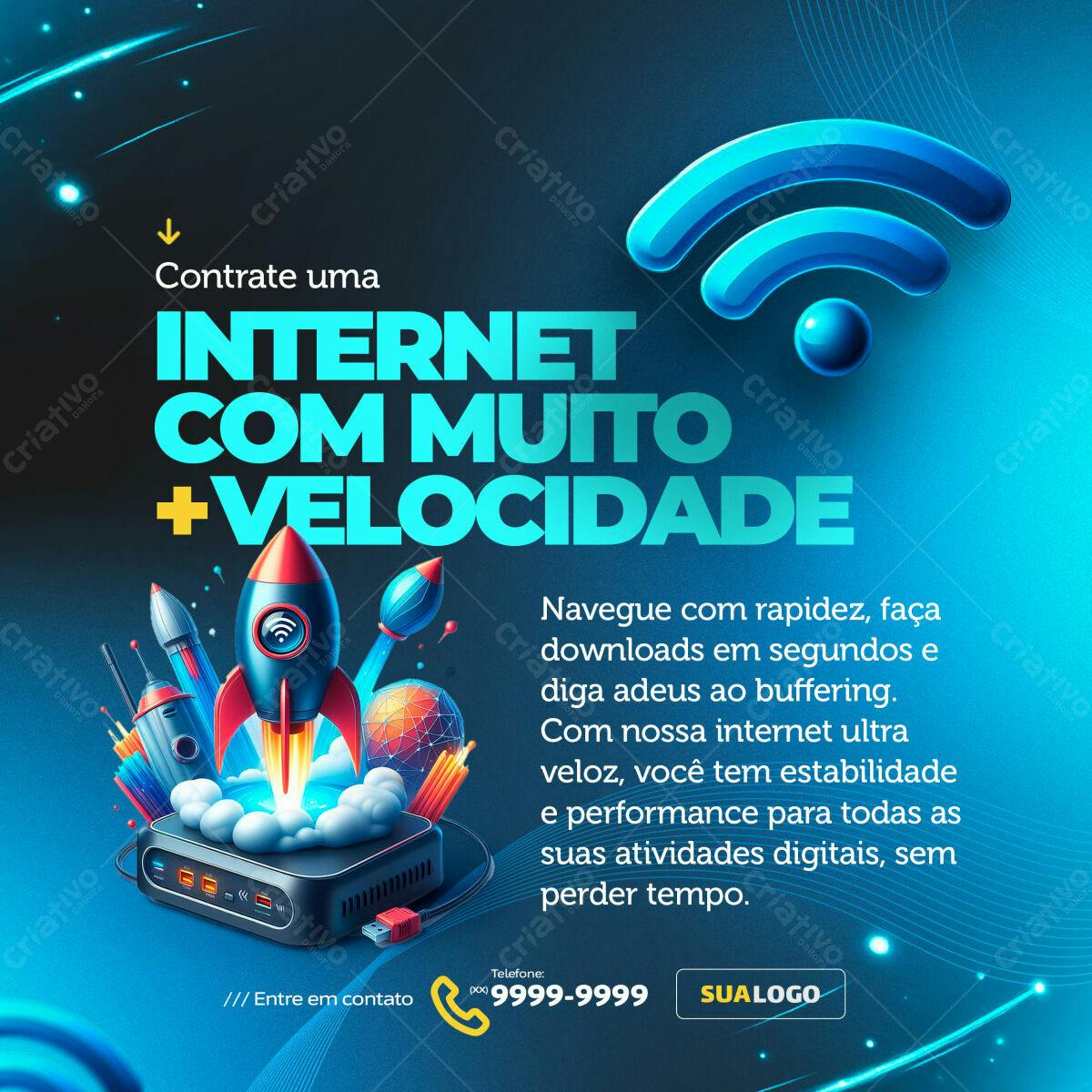 Banner Internet com Alta Velocidade PSD Editável