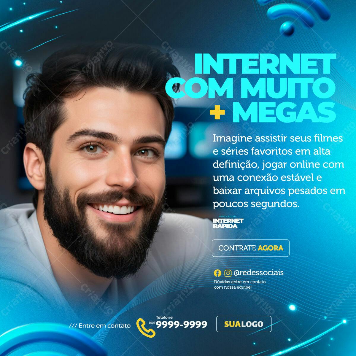 Flyer Internet Banda Larga PSD Editável