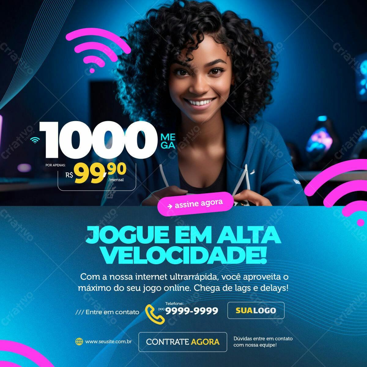Flyer de Internet Gamer PSD Editável