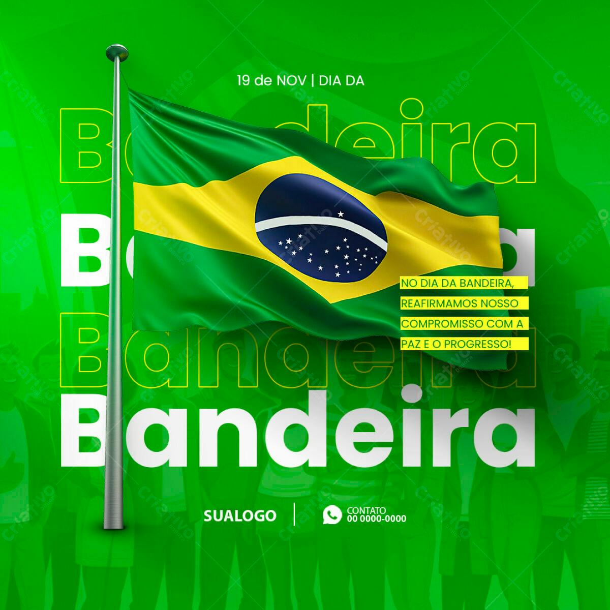 Flyer Dia da Bandeira PSD Editável