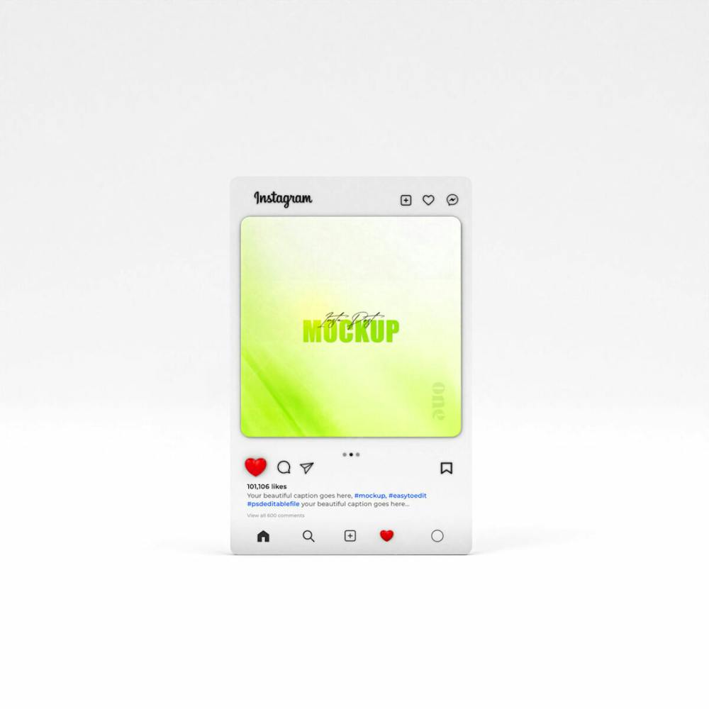 Mockup De Interface Do Instagram 3D Psd Editável