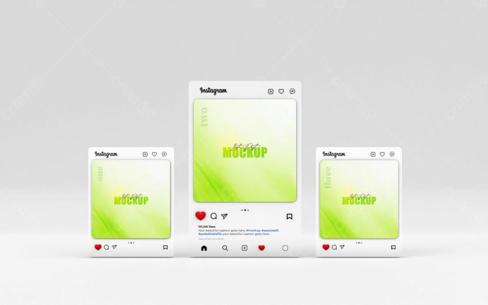 Mockup De Interface Do Instagram 3D Psd Editável