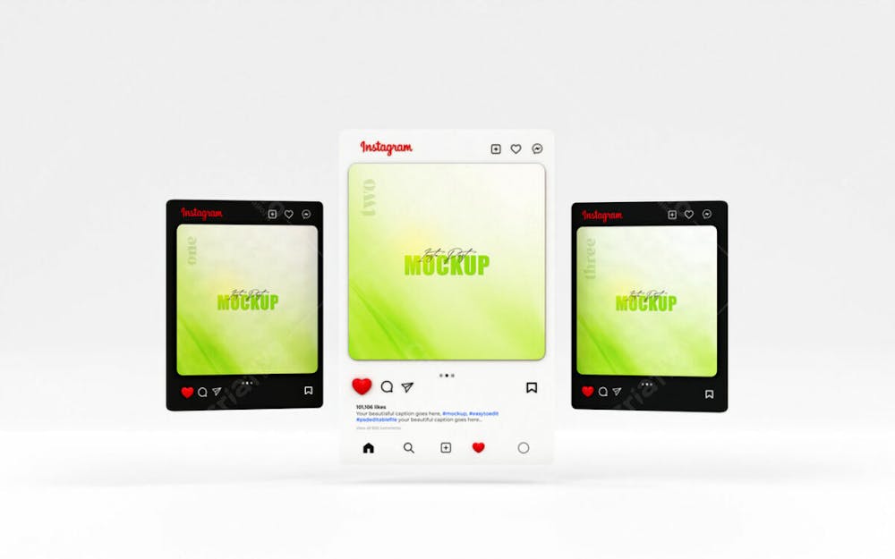 Mockup De Interface Do Instagram 3D Psd Editável