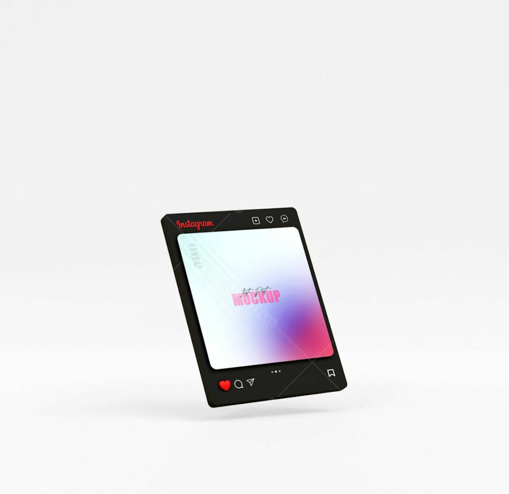 Mockup De Interface Do Instagram 3D Psd Editável