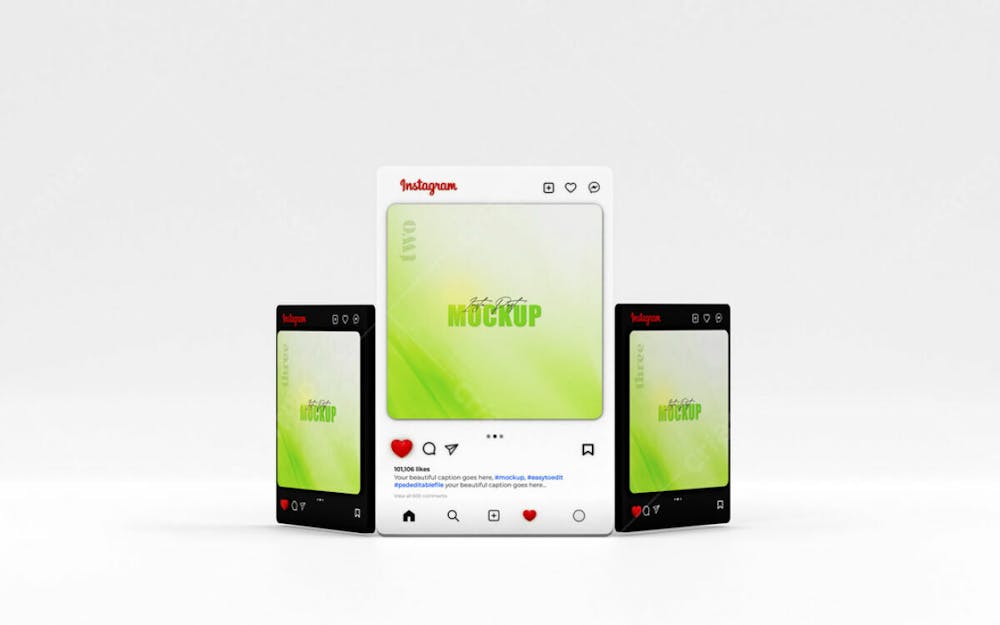 Mockup De Interface Do Instagram 3D Psd Editável