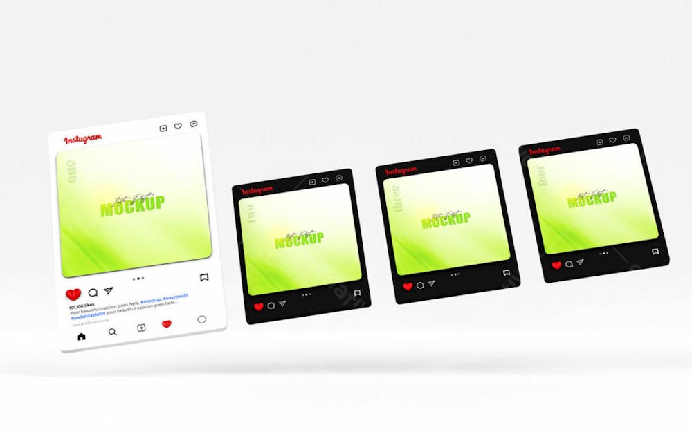 Mockup De Interface Do Instagram 3D Psd Editável