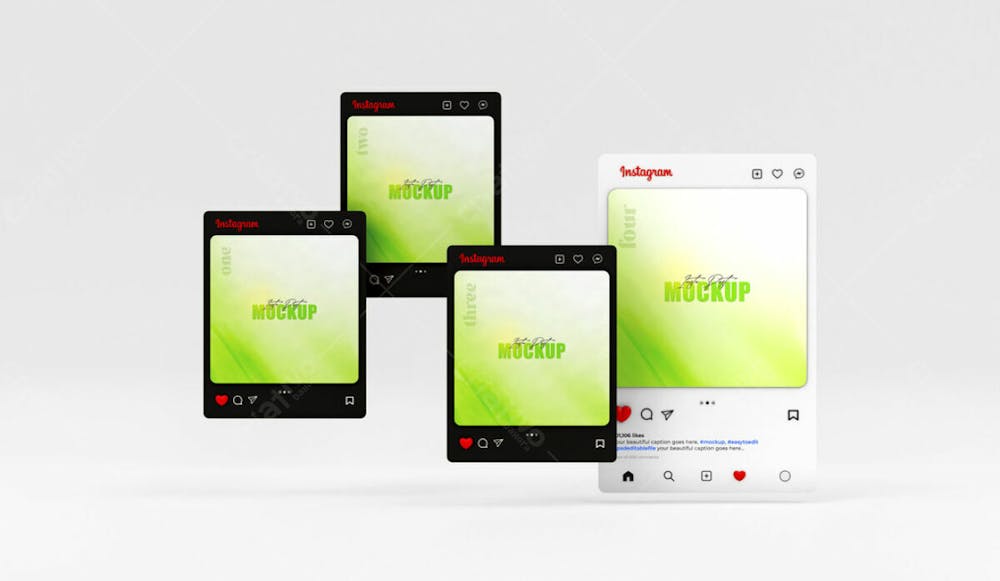 Mockup De Interface Do Instagram 3D Psd Editável