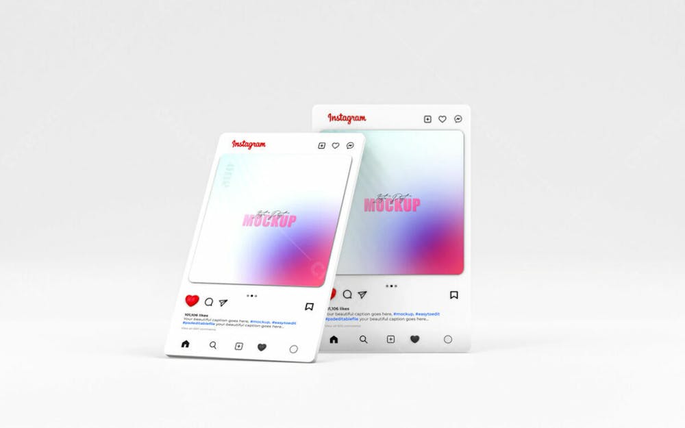 Mockup De Interface Do Instagram 3D Psd Editável