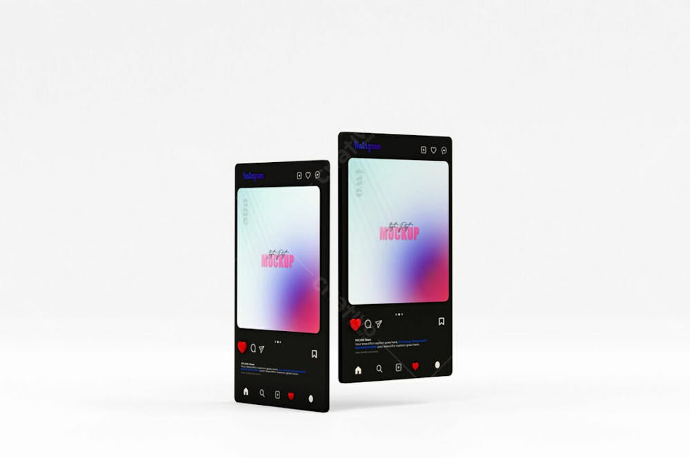 Mockup De Interface Do Instagram 3D Psd Editável