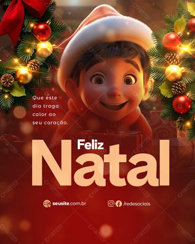 Dia 25 De Dezembro Especial Natal Social Media Feed Psd Editável