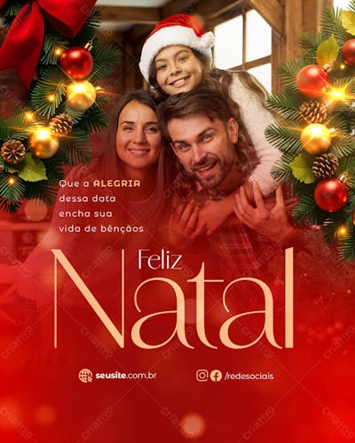 Dia 25 De Dezembro Feliz Natal Especial Social Media Feed Psd Editável