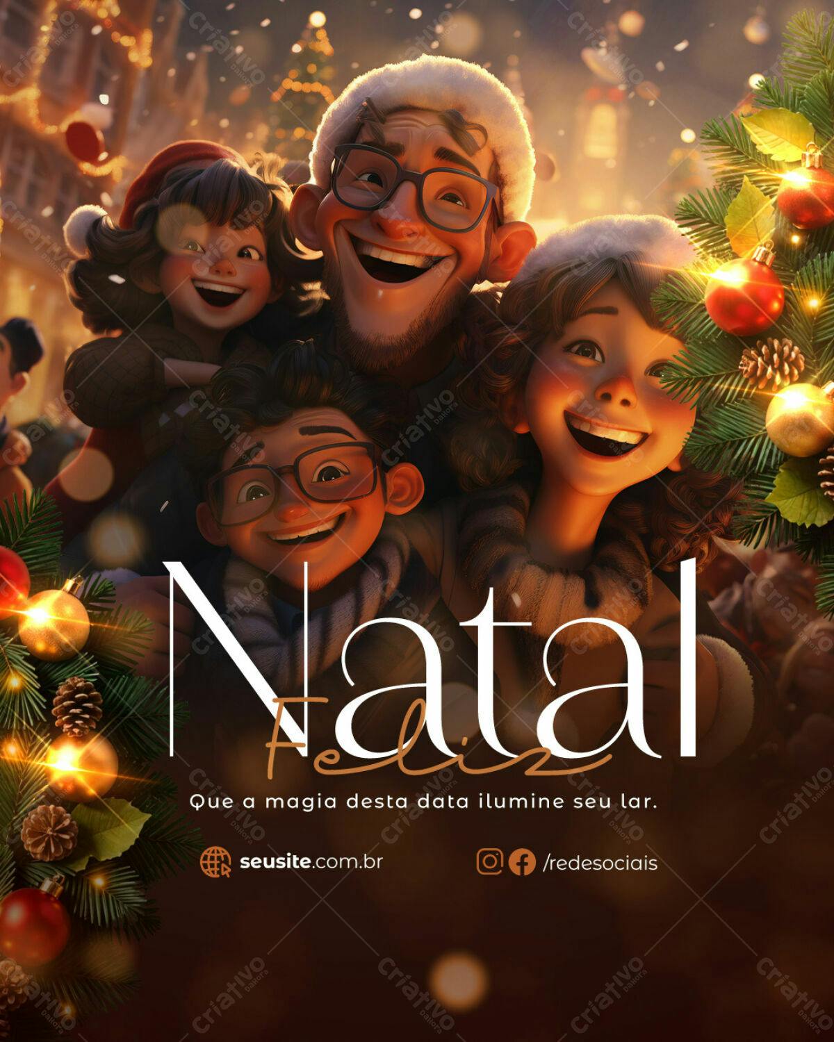Flyer Natalino Família PSD Editável