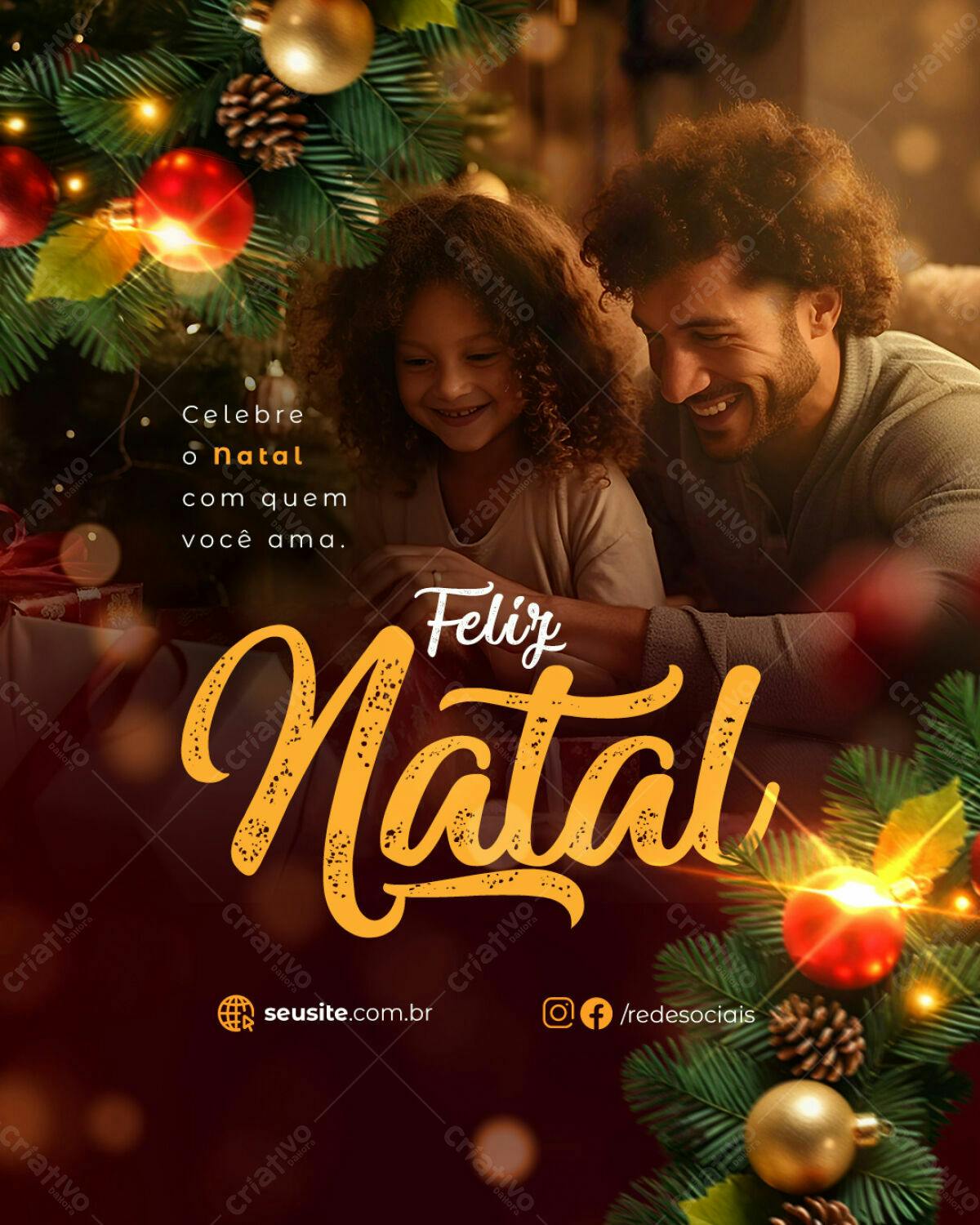 Flyer Natalino Família PSD Editável