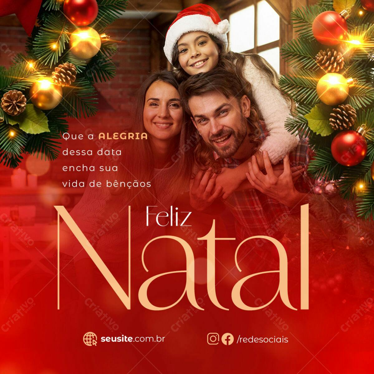 Postagem de Natal Família PSD Editável