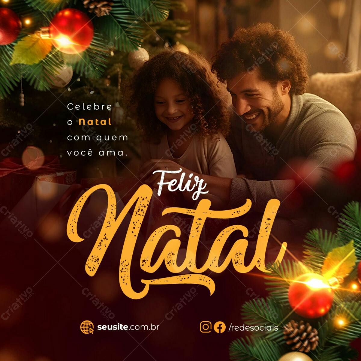 Postagem de Natal Família PSD Editável