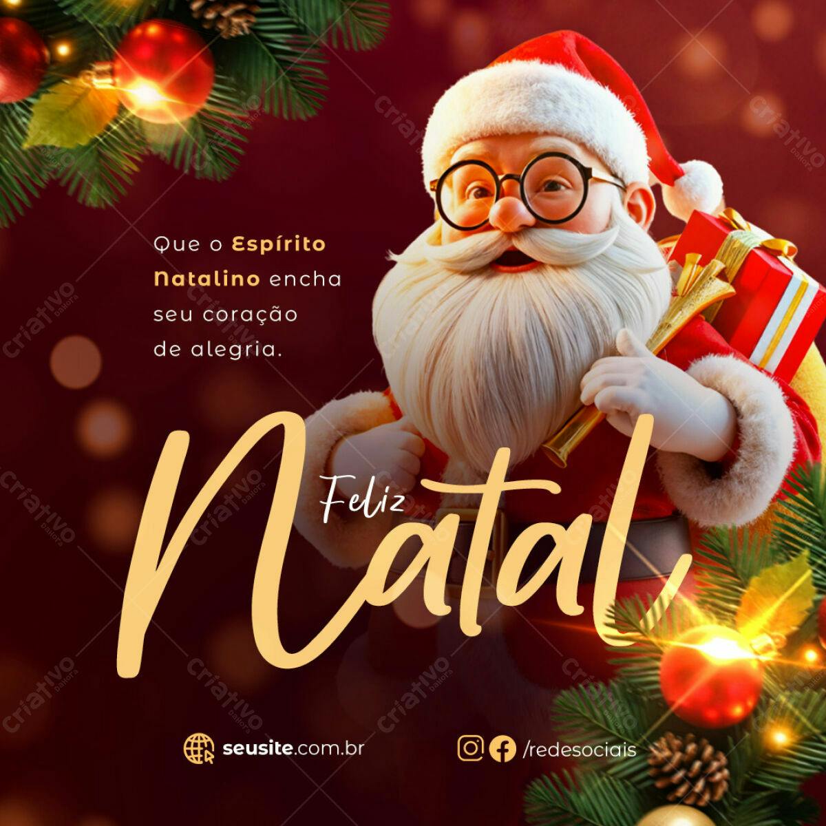 Postagem de Natal PSD Editável