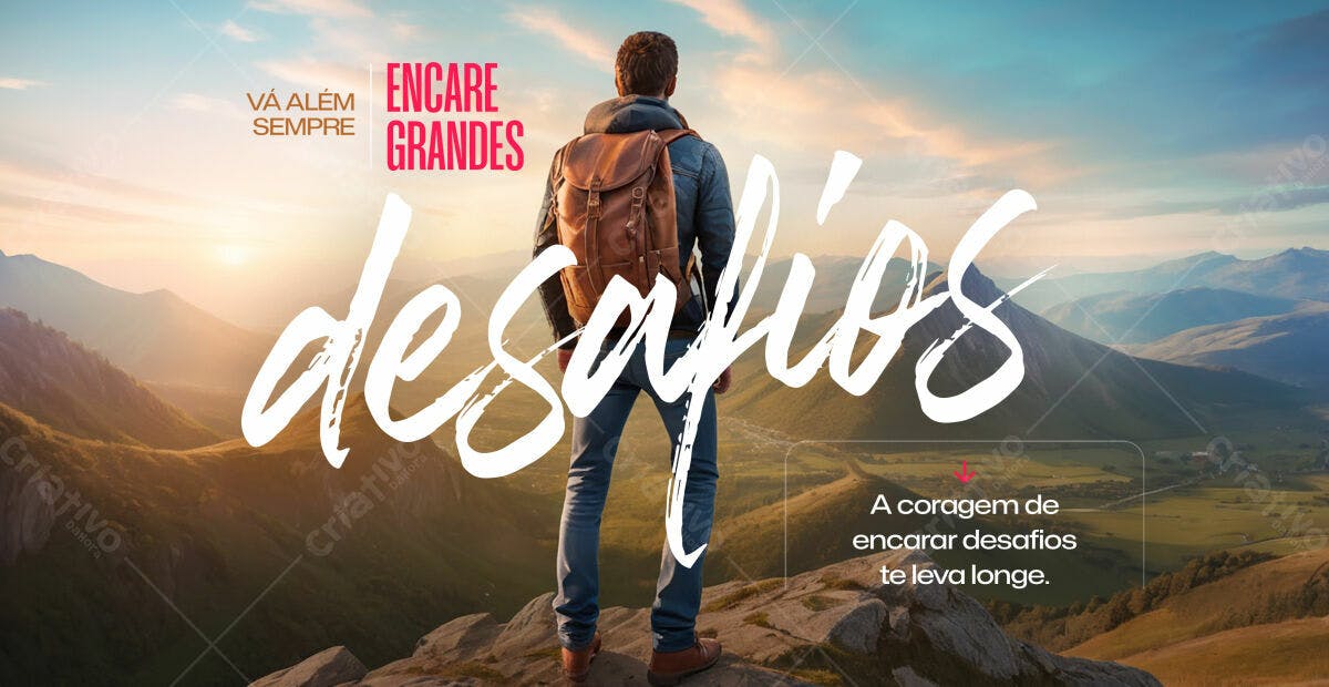 Flyer Motivacional com Paisagem Montanhosa PSD Editável