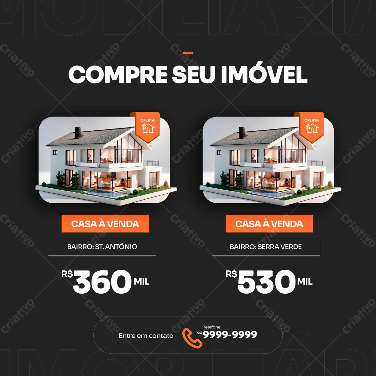 Postagem Imobiliária Casas à Venda PSD Editável