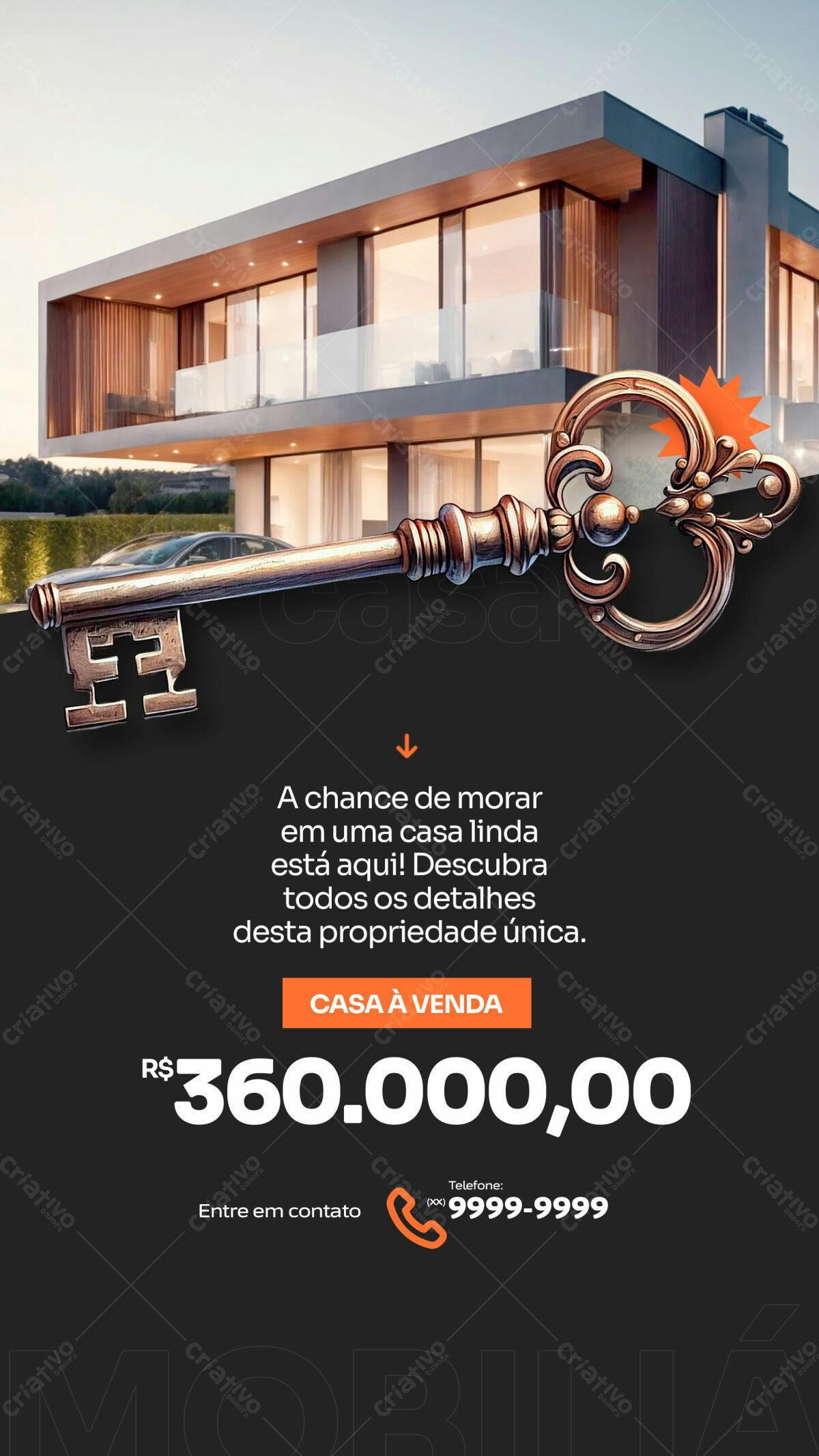 Flyer Imobiliário para Venda de Casa de Luxo PSD Editável