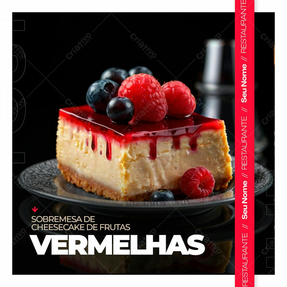 Sobremesa De Cheesecake De Frutas Vermelhas