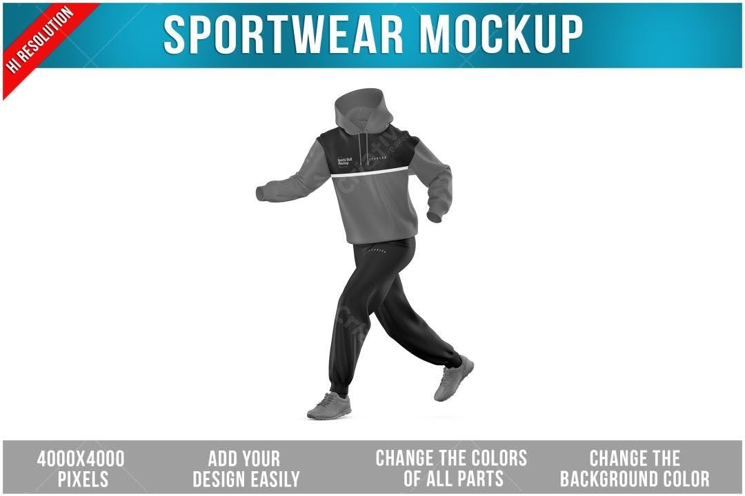 Mockup Roupas Esportivas: Modelo Masculino em Movimento
