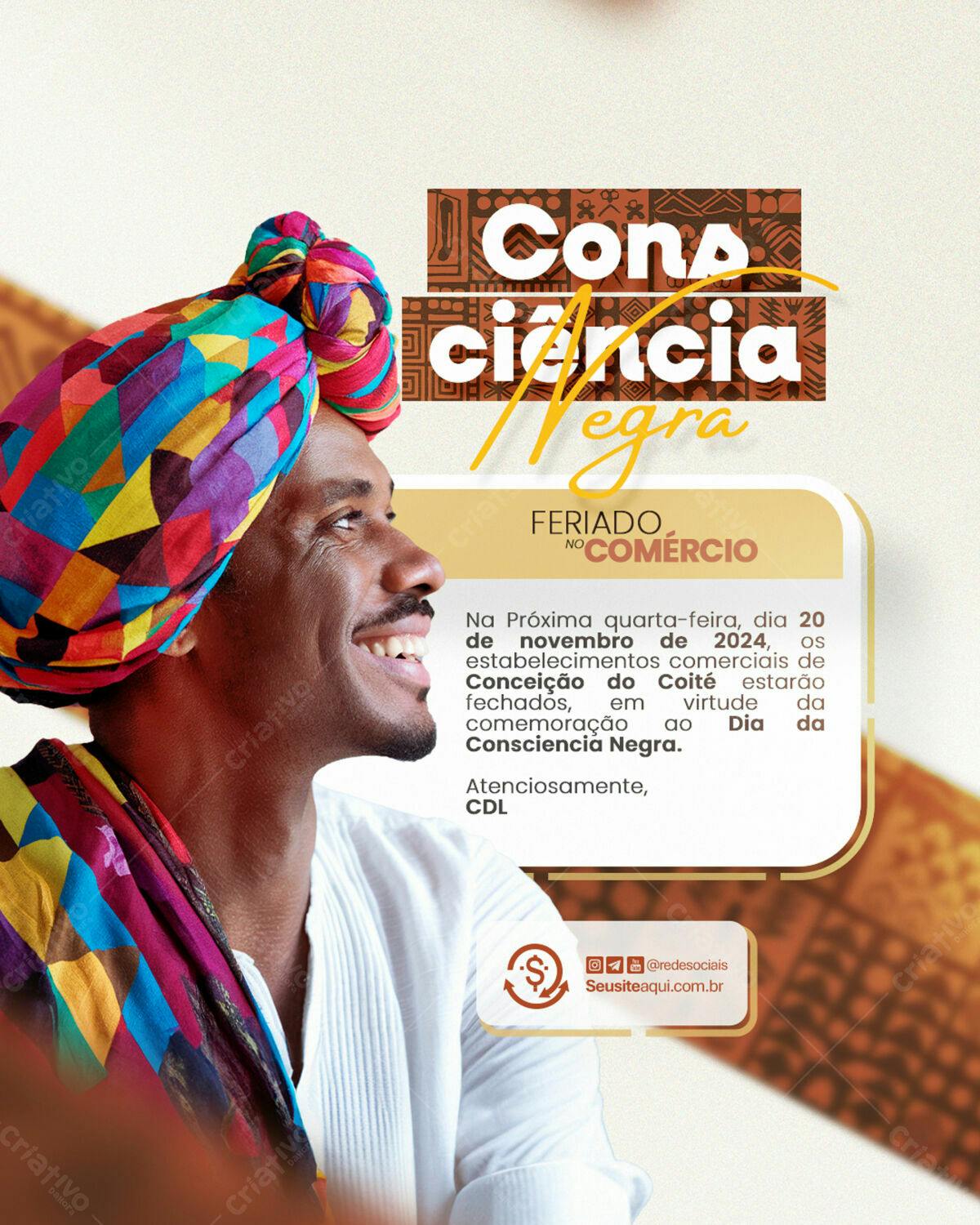 Flyer Dia da Consciência Negra PSD Editável