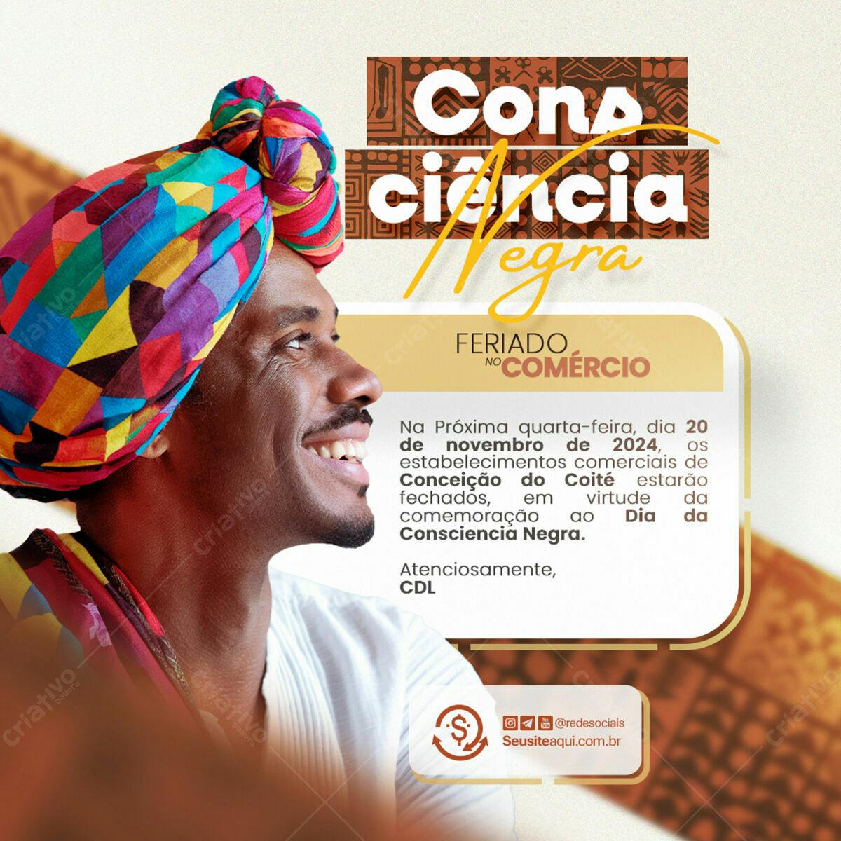 Flyer Dia da Consciência Negra PSD Editável