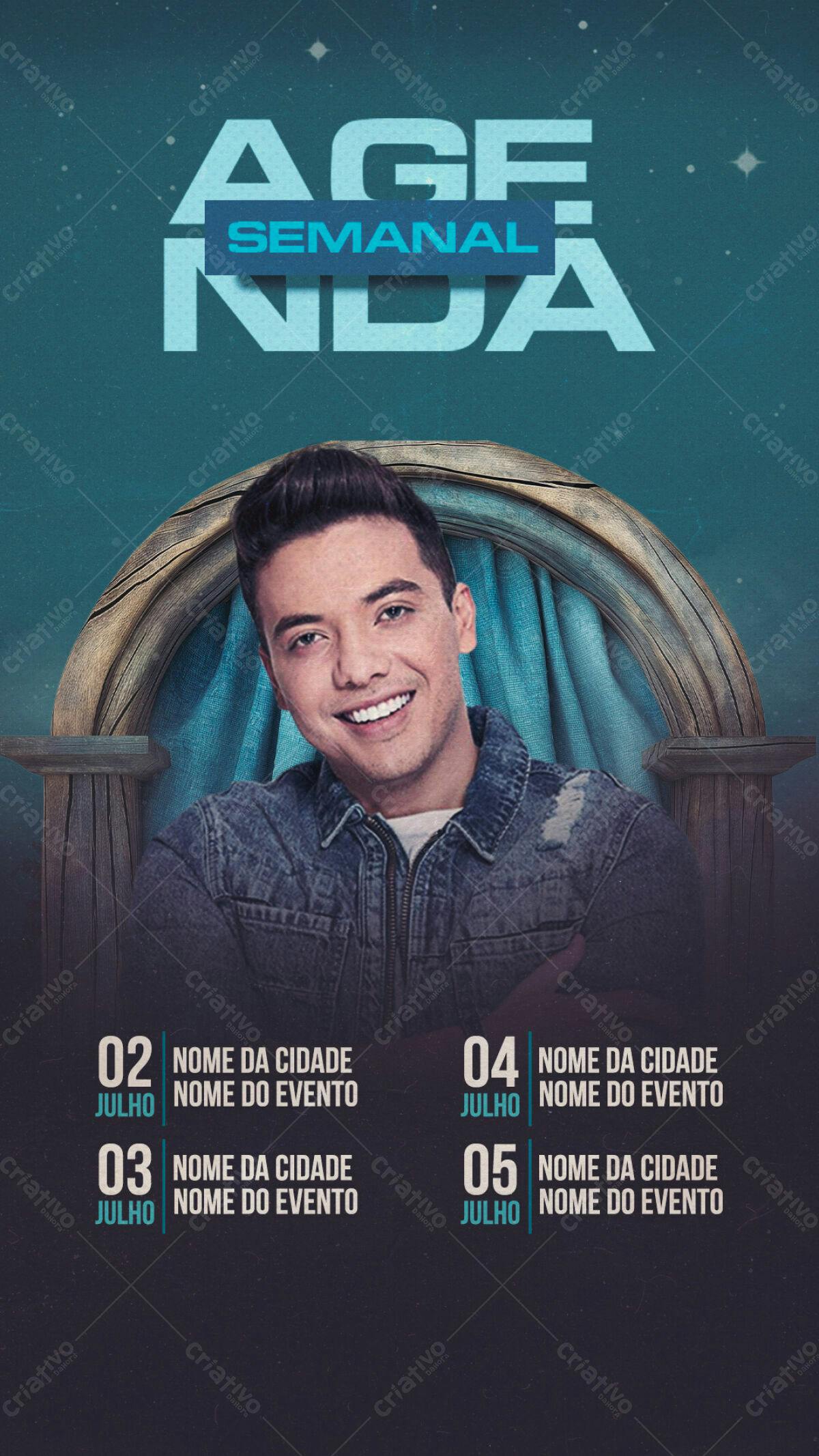 Flyer Agenda Semanal PSD Editável