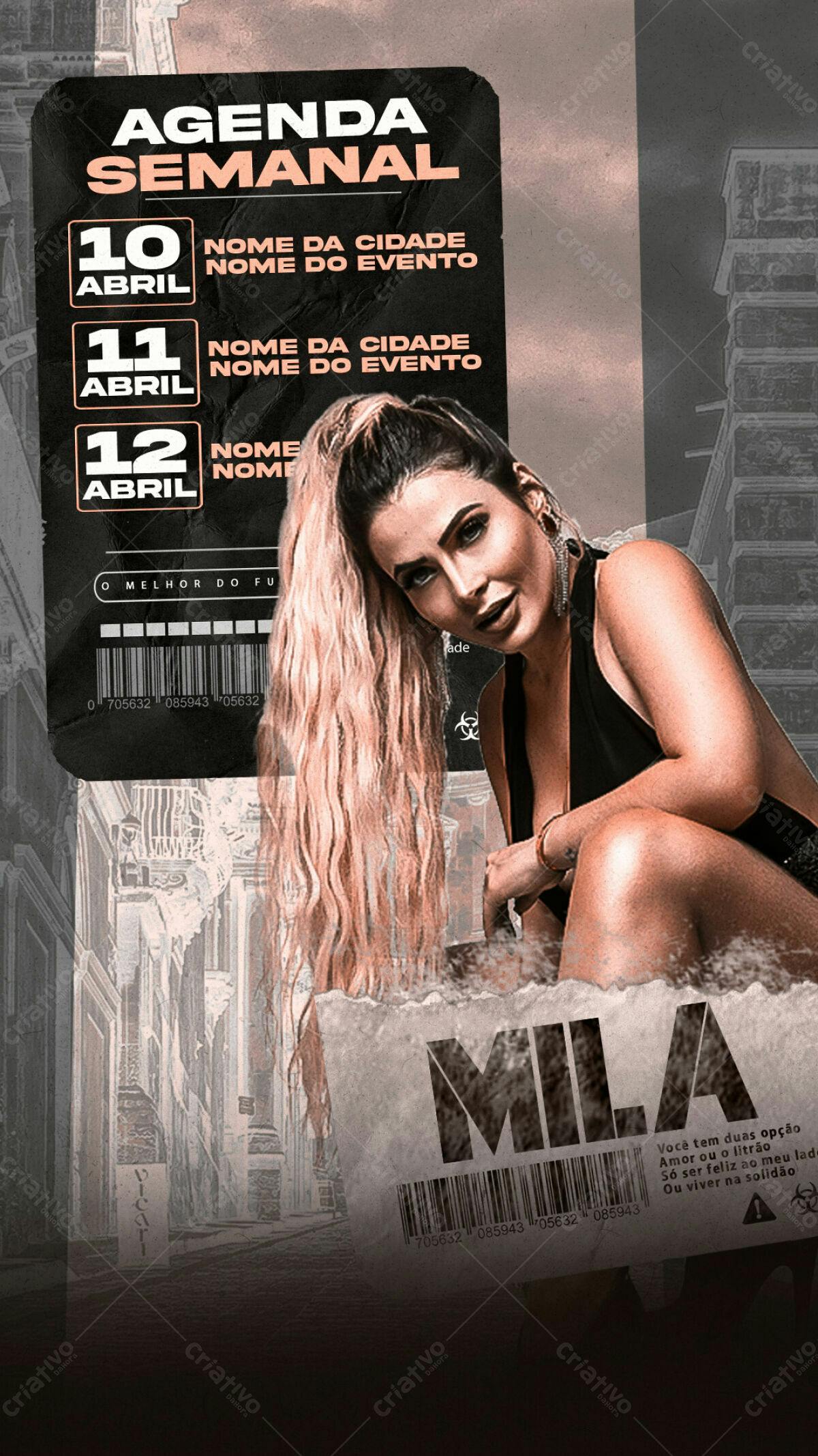 Flyer Agenda Semanal PSD Editável