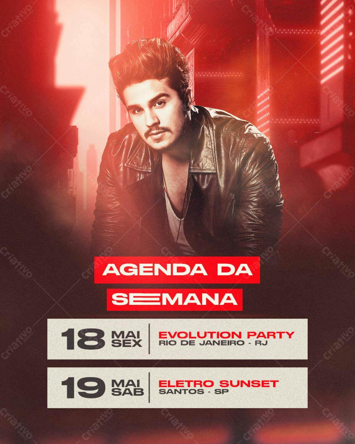 Flyer Agenda de Shows PSD Editável