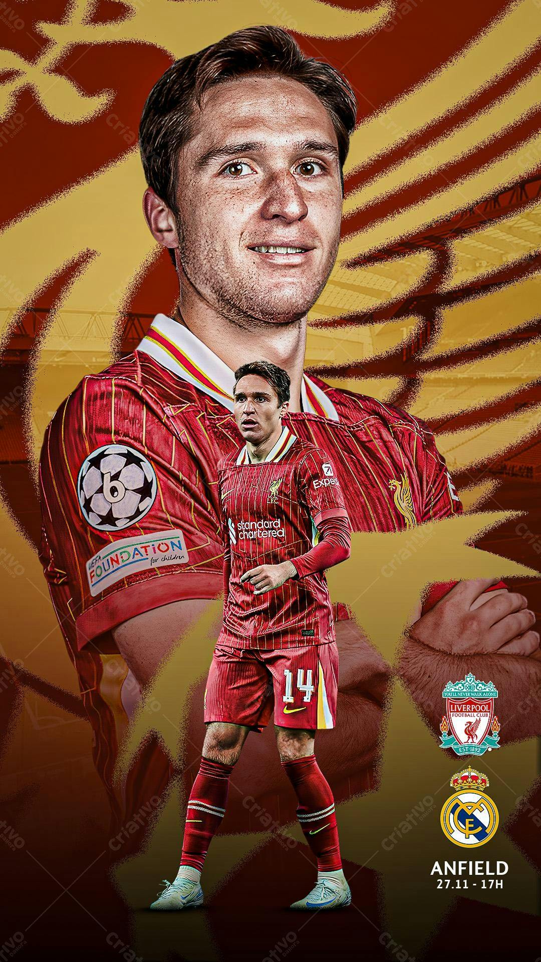 Poster Jogador Futebol Liverpool PSD Editável