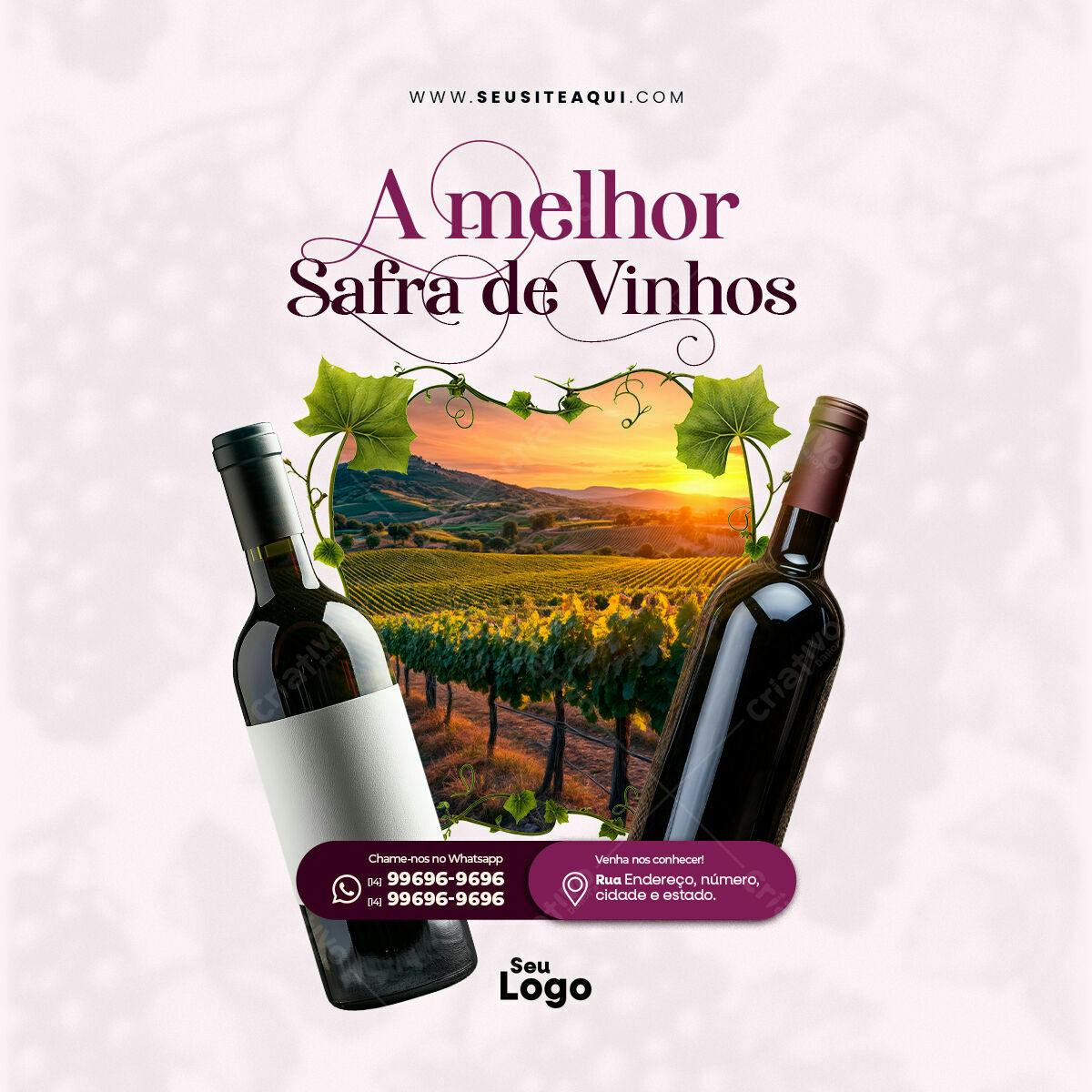 Flyer para Venda de Vinhos PSD Editável