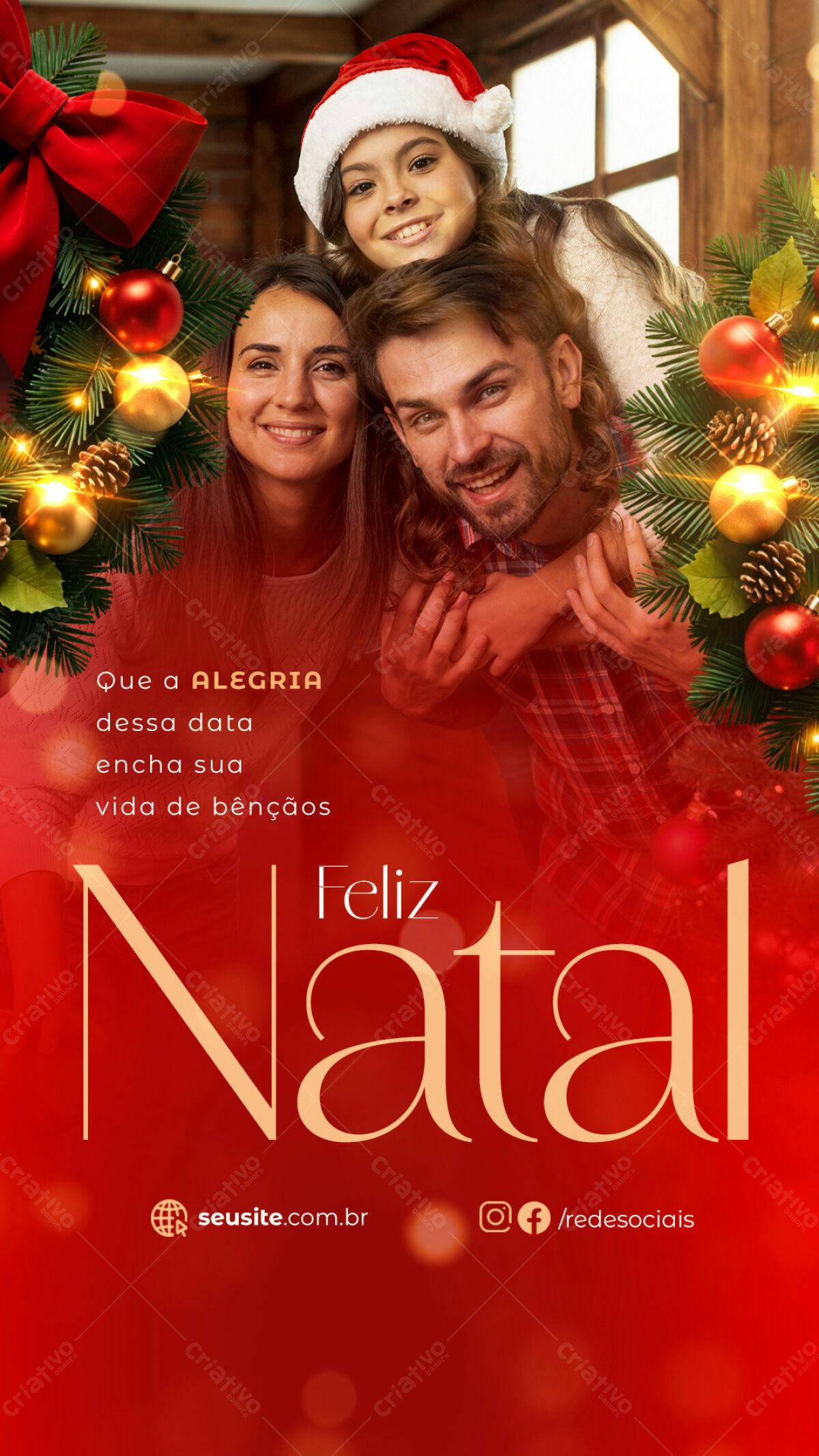 Flyer Feliz Natal Família PSD Editável