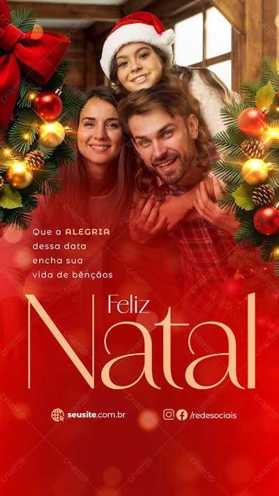Dia 25 De Dezembro Feliz Natal Especial Social Media Story Psd Editável