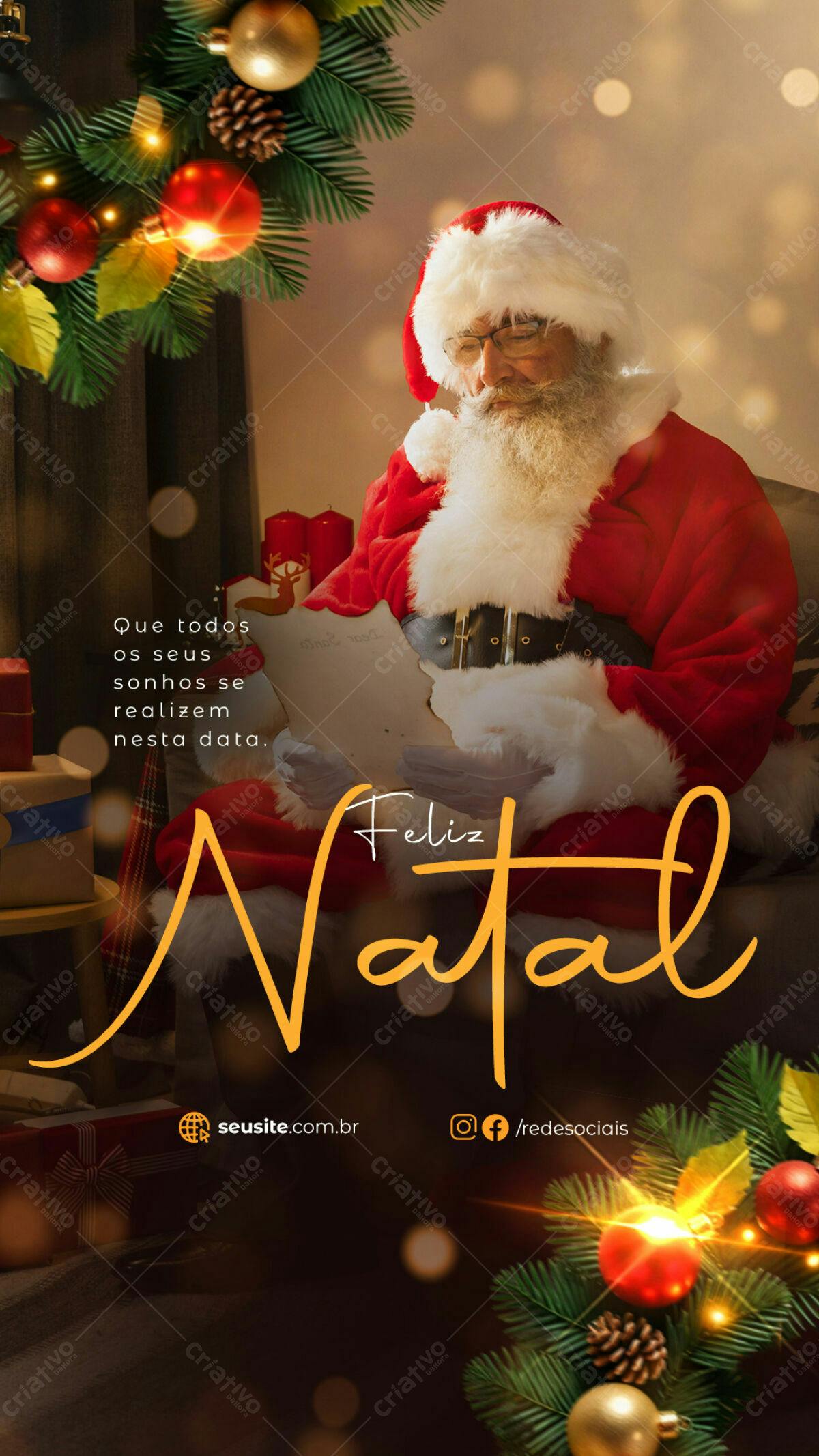 Postagem de Feliz Natal PSD Editável