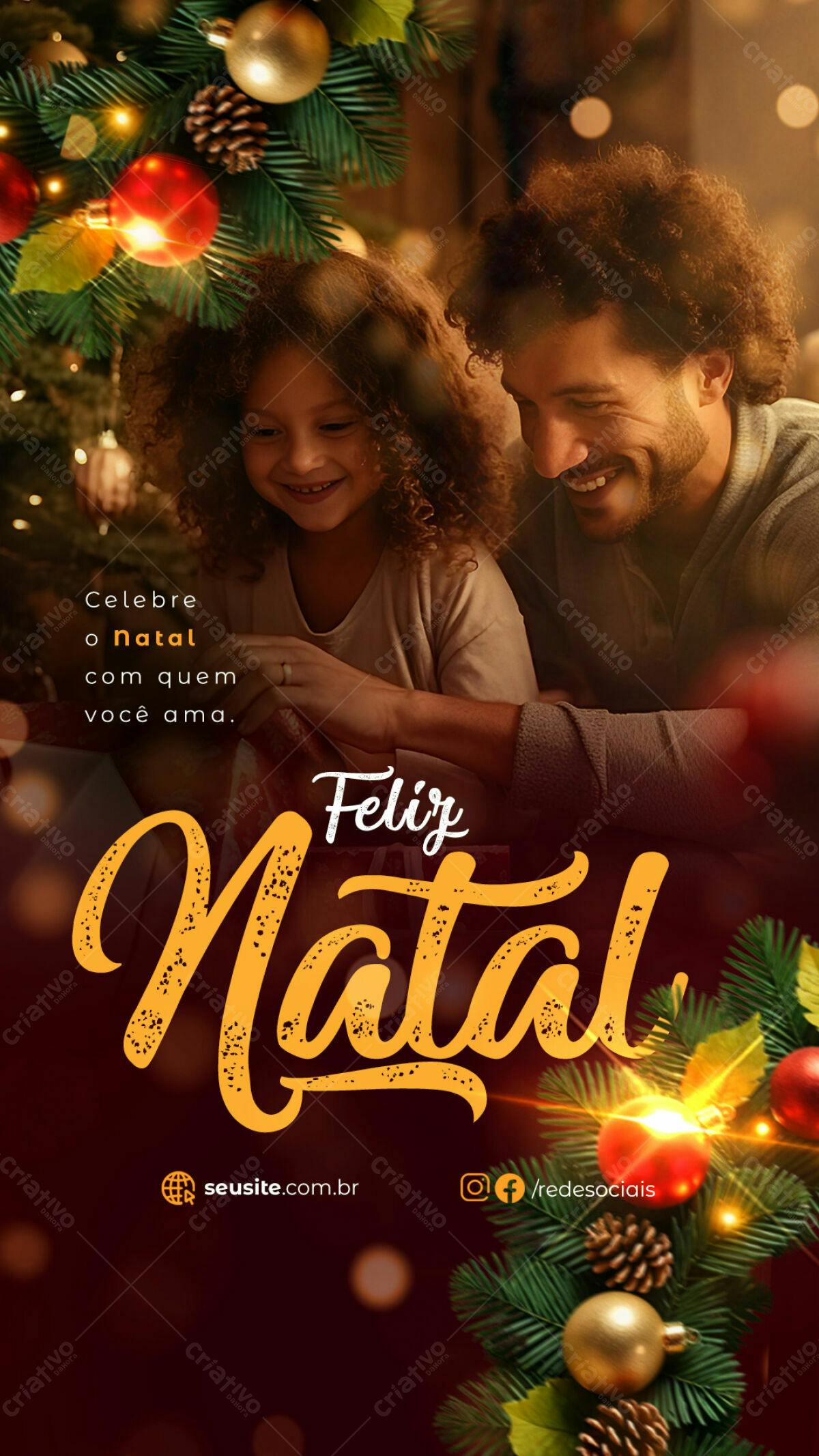 Flyer Natalino Família PSD Editável