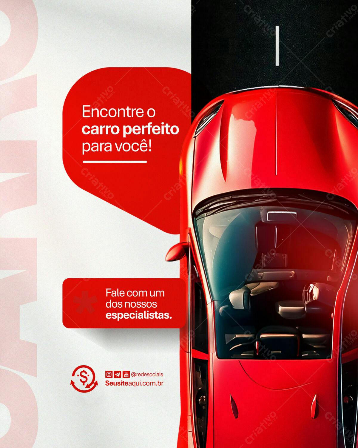 PSD Publicidade Carro Vermelho PSD Editável