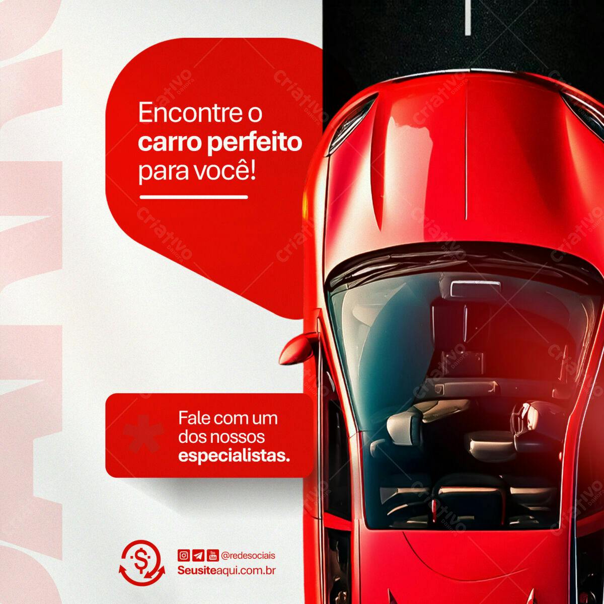 Banner Carro Vermelho PSD Editável