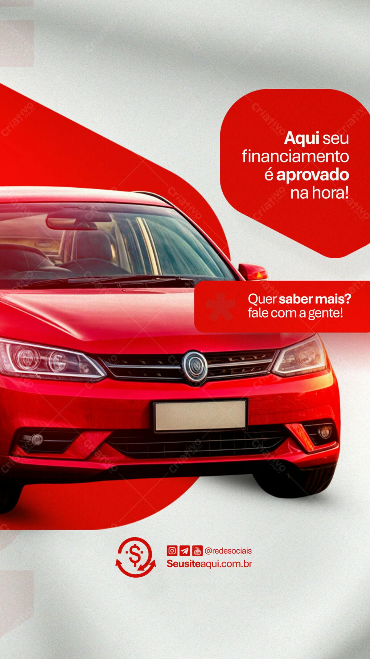 Flyer Financiamento de Carro Aprovado na Hora PSD Editável