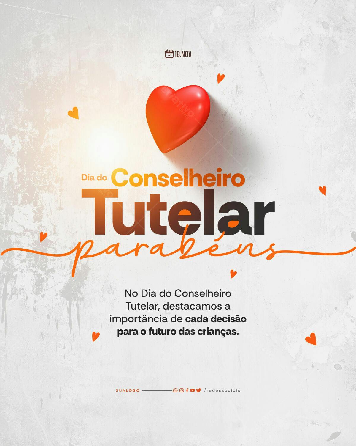Postagem Dia do Conselheiro Tutelar PSD Editável