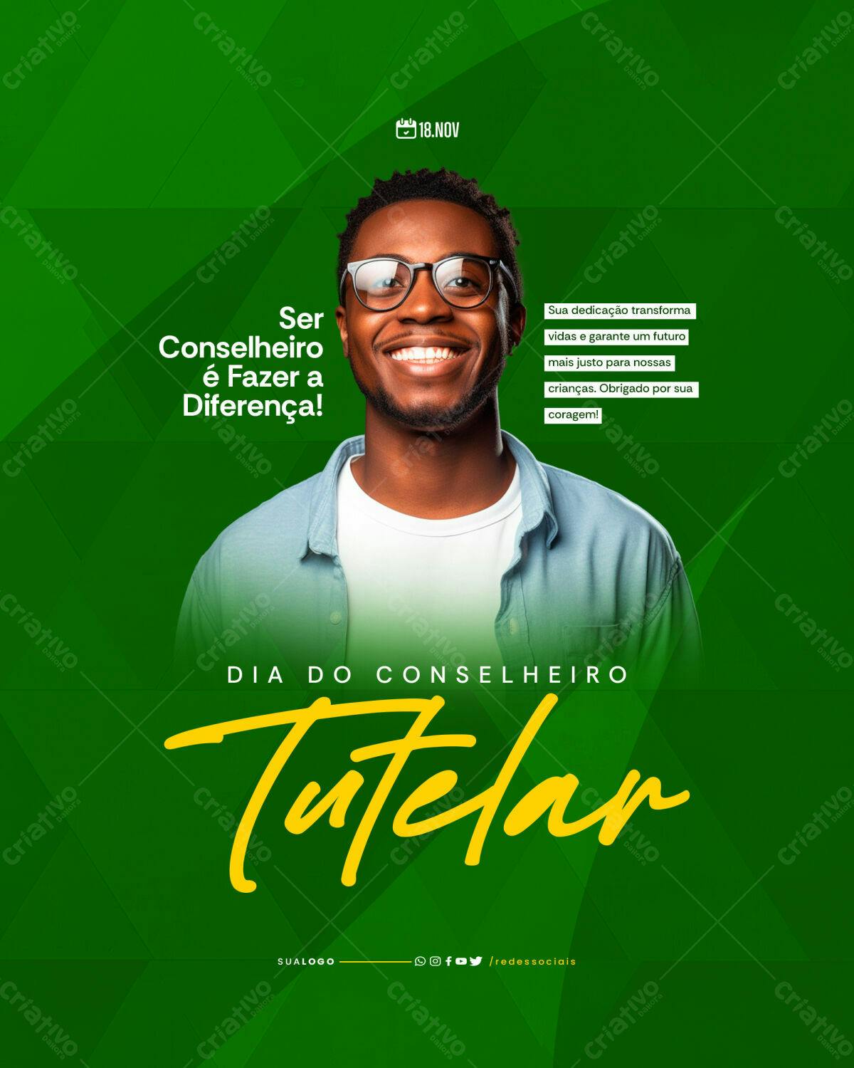 Post para Dia do Conselheiro Tutelar PSD Editável