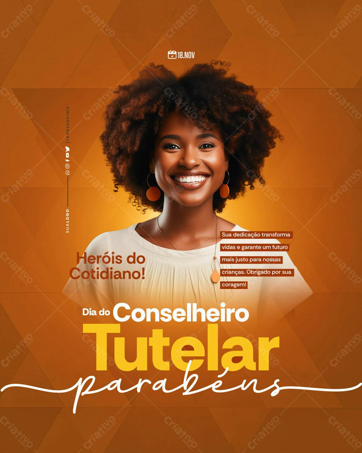 Flyer Dia do Conselheiro Tutelar PSD Editável