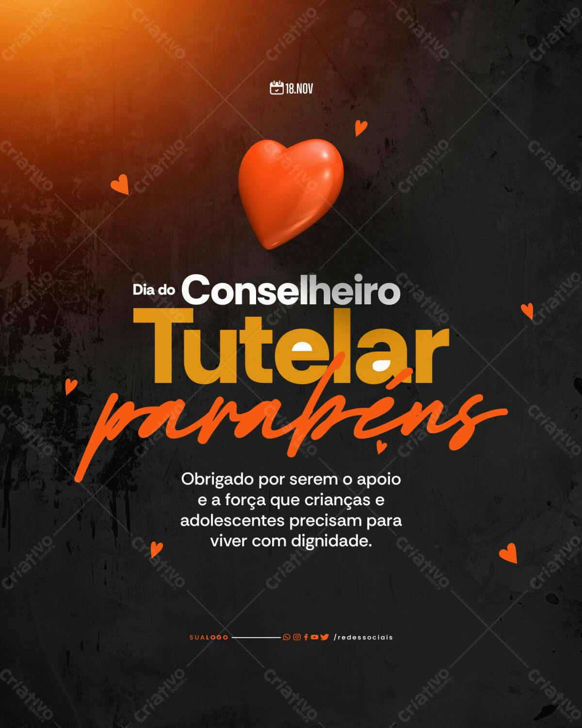Postagem Dia do Conselho Tutelar PSD Editável