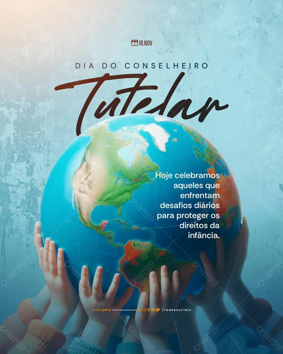 Flyer Dia do Conselho Tutelar PSD Editável