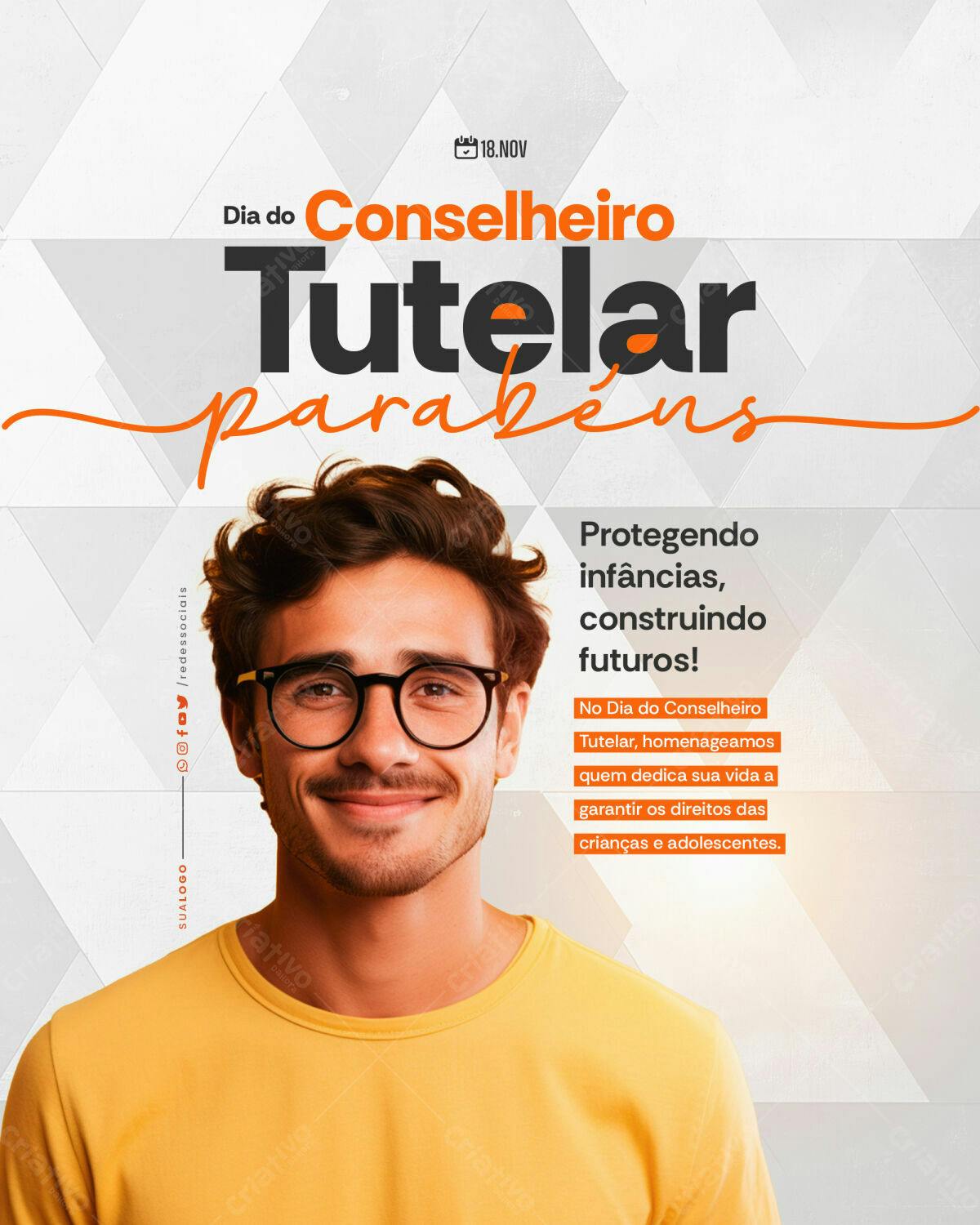 Flyer Dia do Conselheiro Tutelar PSD Editável