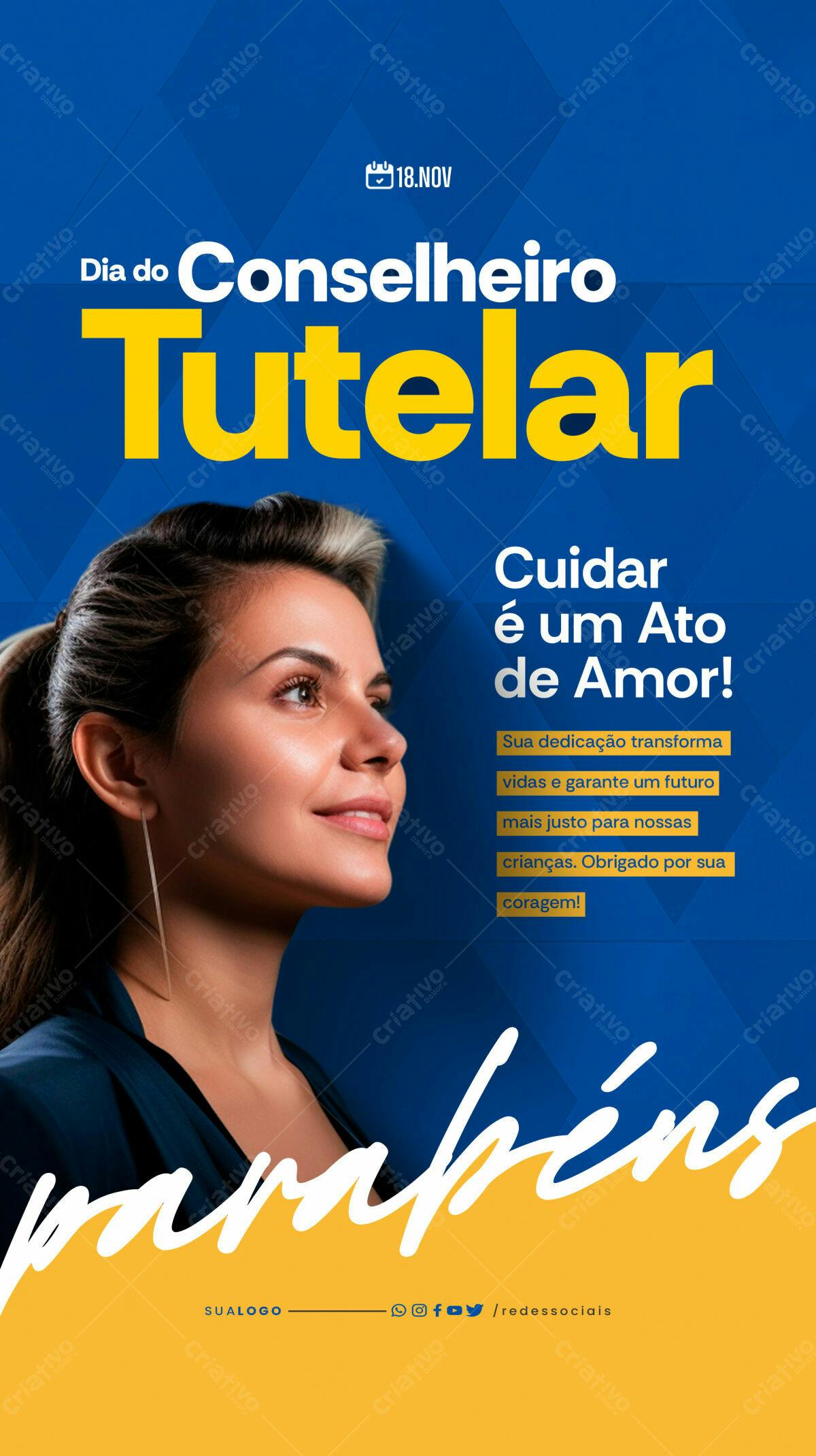 Flyer Dia do Conselho Tutelar PSD Editável